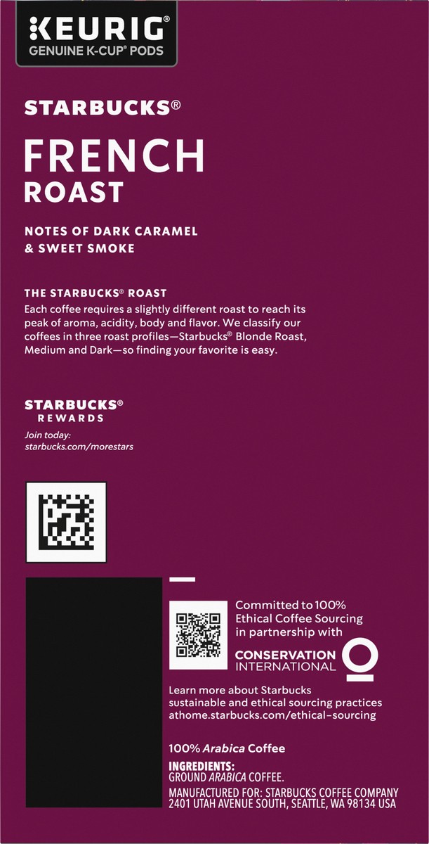 slide 6 of 13, Starbucks K-Cup Coffee Pods—Dark Roast Coffee—French Roast—100% Arabica—1 box - 24 ct, 1 ct