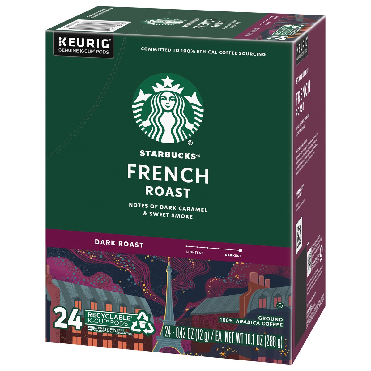 slide 7 of 13, Starbucks K-Cup Coffee Pods—Dark Roast Coffee—French Roast—100% Arabica—1 box - 24 ct, 1 ct