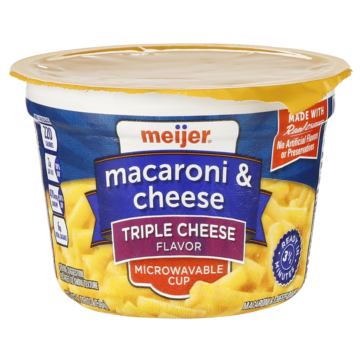 slide 1 of 3, Meijer Triple Cheese Macaroni & Cheese Dinner, 2.05 oz