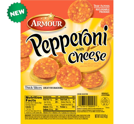 slide 1 of 1, Armour Pepperoni with Cheese, 5 oz