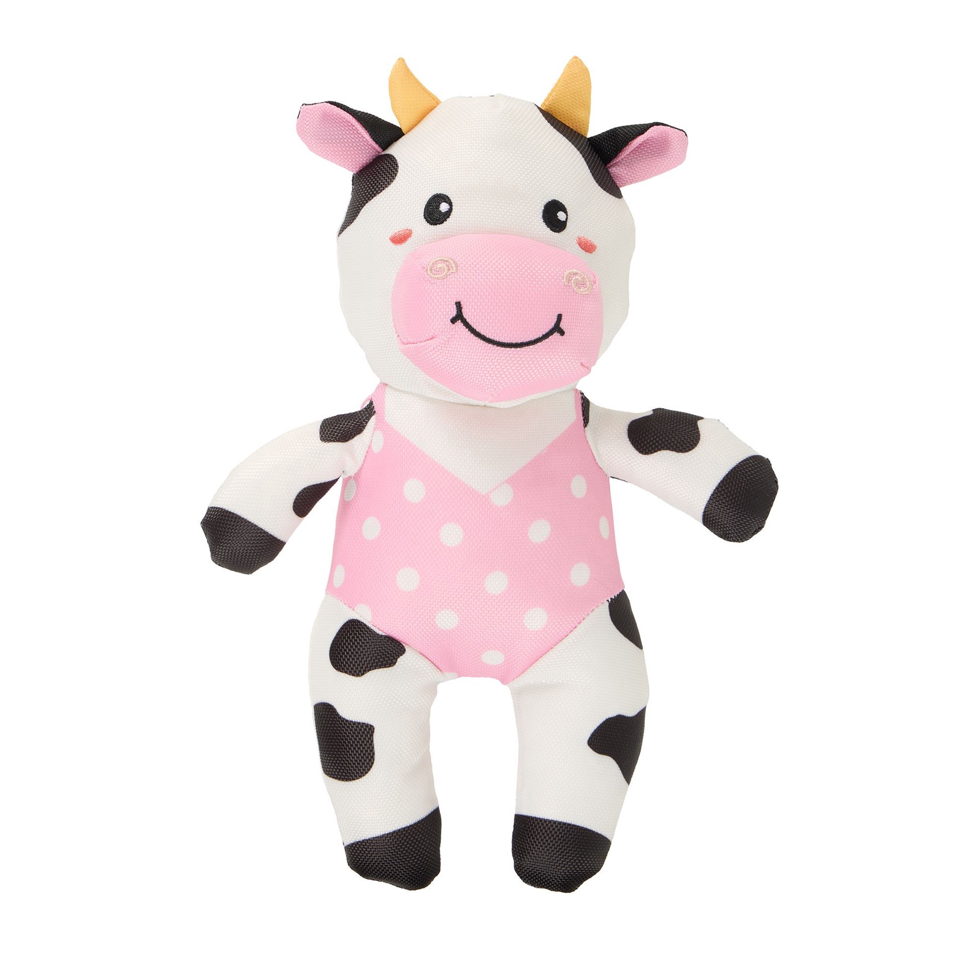 slide 1 of 1, Joyhound® Cow Water Resistant Squeaker Plush Dog Toy, MED