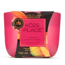 Koze Place Scented Candle - Papaya & Guava Flower, 8 oz