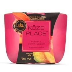 Koze Place Scented Candle - Papaya & Guava Flower, 8 oz