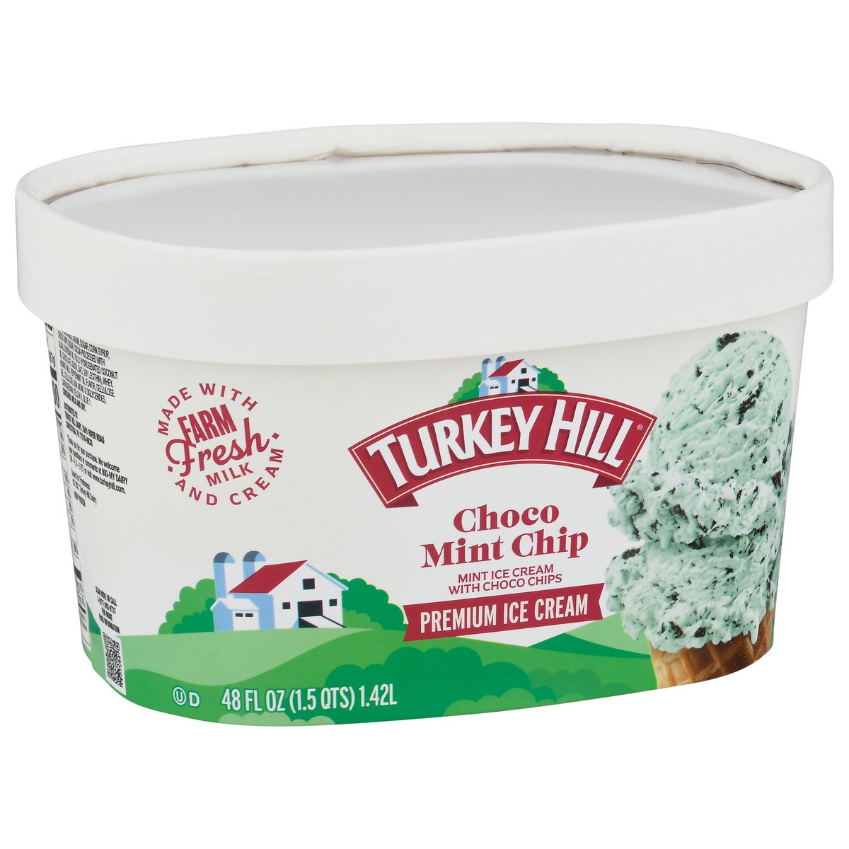 slide 9 of 9, Turkey Hill Premium Choco Mint Chip Ice Cream 48 fl oz, 48 fl oz