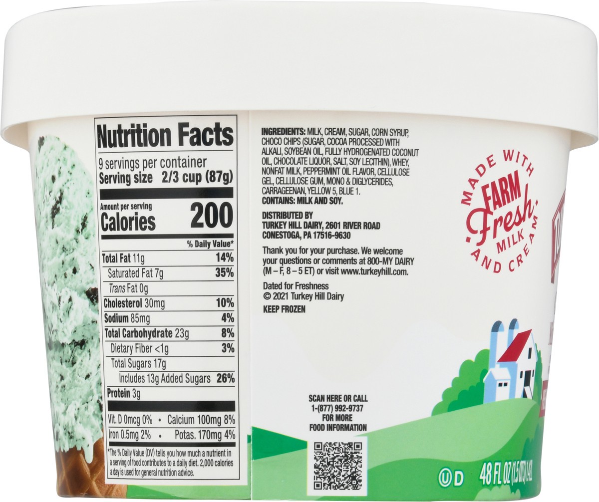 slide 8 of 9, Turkey Hill Premium Choco Mint Chip Ice Cream 48 fl oz, 48 fl oz