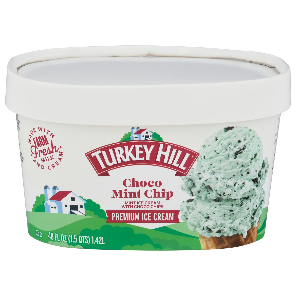 slide 1 of 9, Turkey Hill Premium Choco Mint Chip Ice Cream 48 fl oz, 48 fl oz