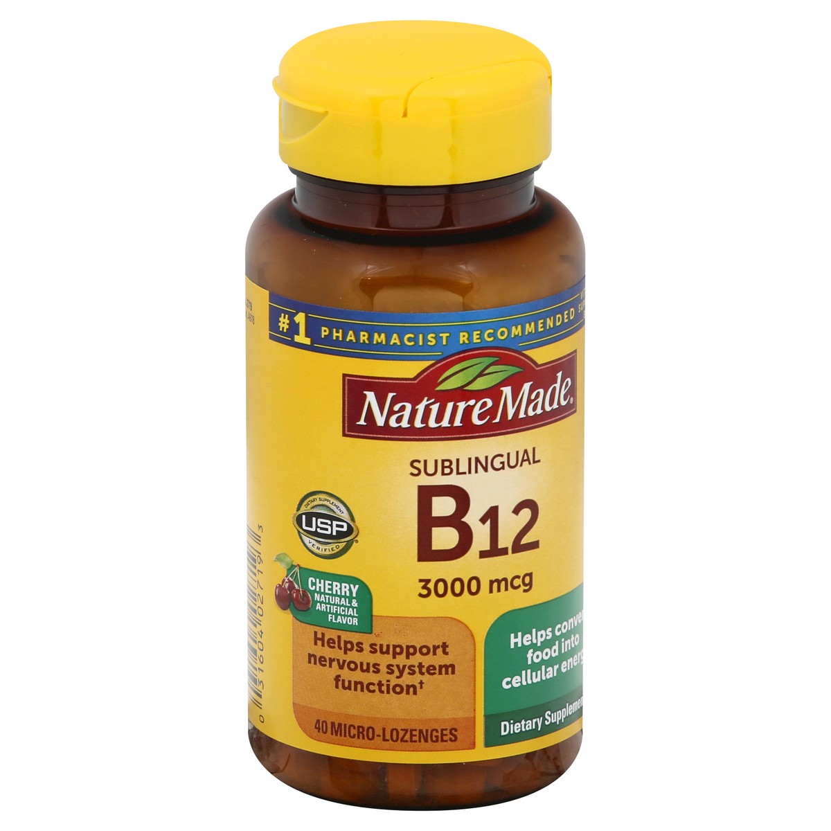 slide 2 of 9, Nature Made Vitamin B12 3000 mcg, Easy to Take Sublingual B12 for Energy Metabolism Support, 40 Sugar Free Fast Dissolve Tablets, 40 Day Supply, 40 ct