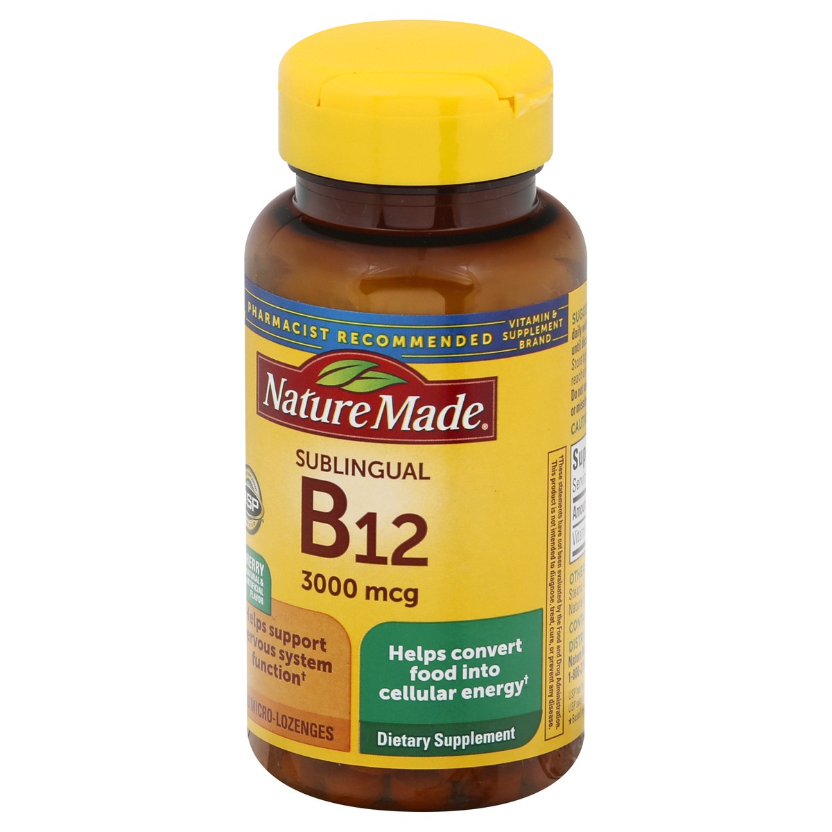 slide 8 of 9, Nature Made Vitamin B12 3000 mcg, Easy to Take Sublingual B12 for Energy Metabolism Support, 40 Sugar Free Fast Dissolve Tablets, 40 Day Supply, 40 ct