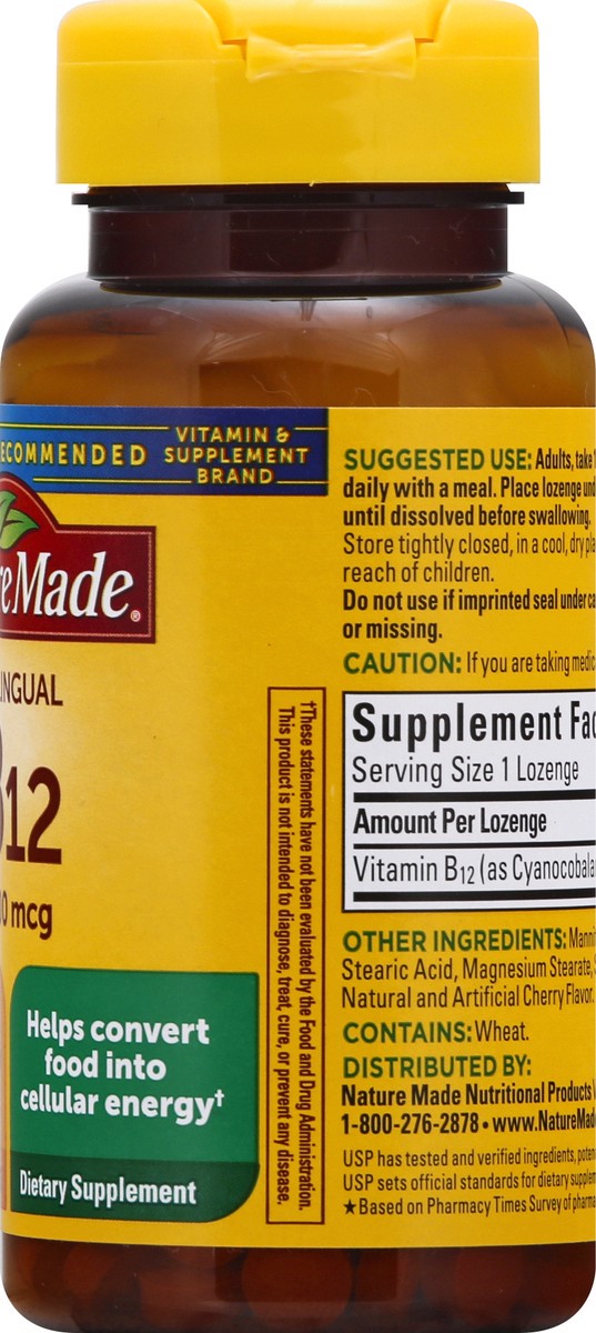 slide 3 of 9, Nature Made Vitamin B12 3000 mcg, Easy to Take Sublingual B12 for Energy Metabolism Support, 40 Sugar Free Fast Dissolve Tablets, 40 Day Supply, 40 ct