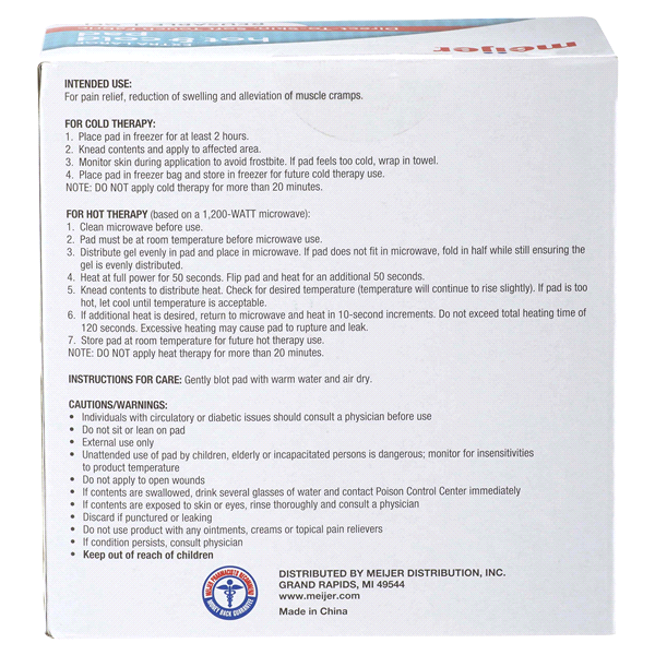slide 8 of 13, Meijer Extra Large Reusable Gel Hot & Cold Pad, 1 ct