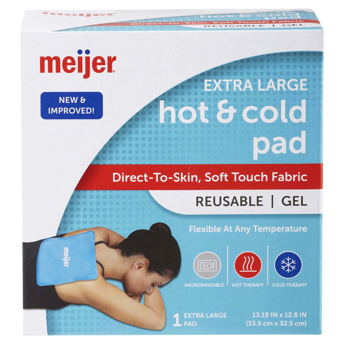 slide 1 of 13, Meijer Extra Large Reusable Gel Hot & Cold Pad, 1 ct
