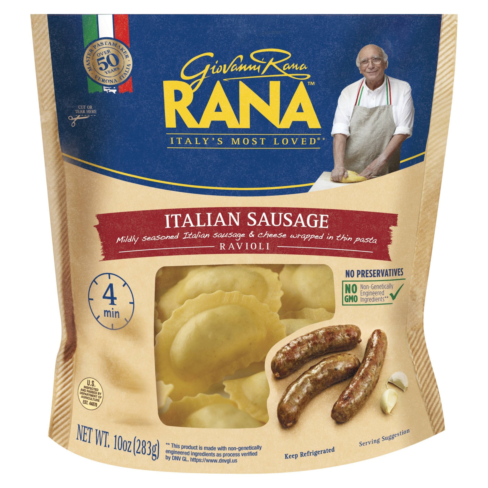 slide 1 of 3, Rana Italian Sausage Ravioli Refrigerated Pasta, 10 oz