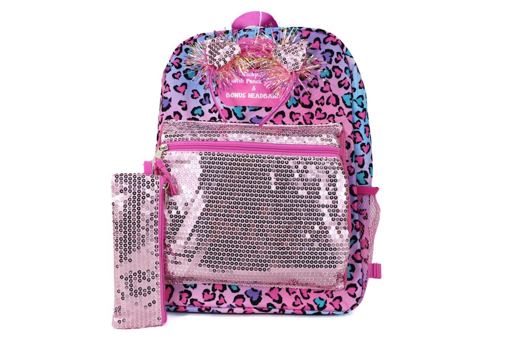 slide 2 of 2, Cudlie Backpack & Headband Set - Animal Heart Print, 1 ct