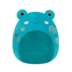 Squishmallow Green Frog With Dark Green Fuzzy Belly And Glitter Spots