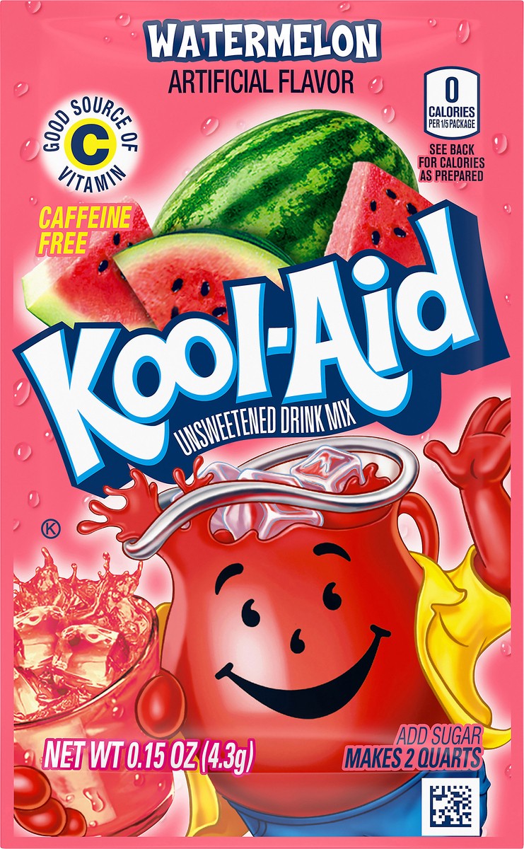 slide 8 of 9, Kool-Aid Unsweetened Watermelon Artificially Flavored Powdered Soft Drink Mix- 0.15 oz, 0.15 oz