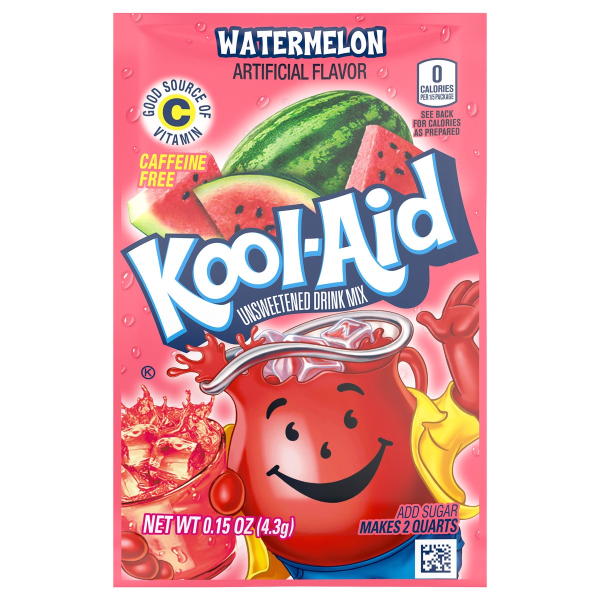 slide 1 of 9, Kool-Aid Unsweetened Watermelon Powdered Soft Drink Mix, 0.15 oz Packet, 0.15 oz