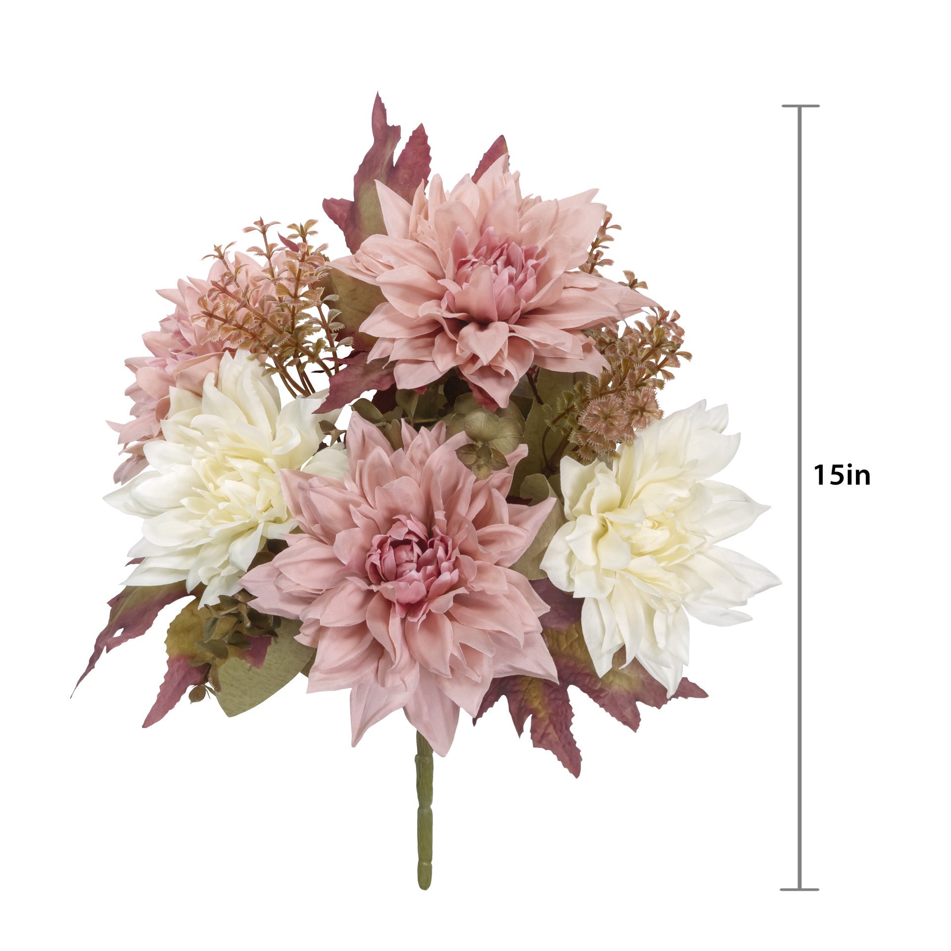 slide 2 of 3, 15" Blush & Cream Mixed Dahlia Bush By Ashland, 11 in x 11 in x 15 in