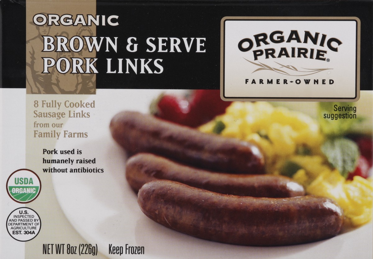 slide 4 of 4, Organic Prairie Pork Links 8 ea, 8 ct