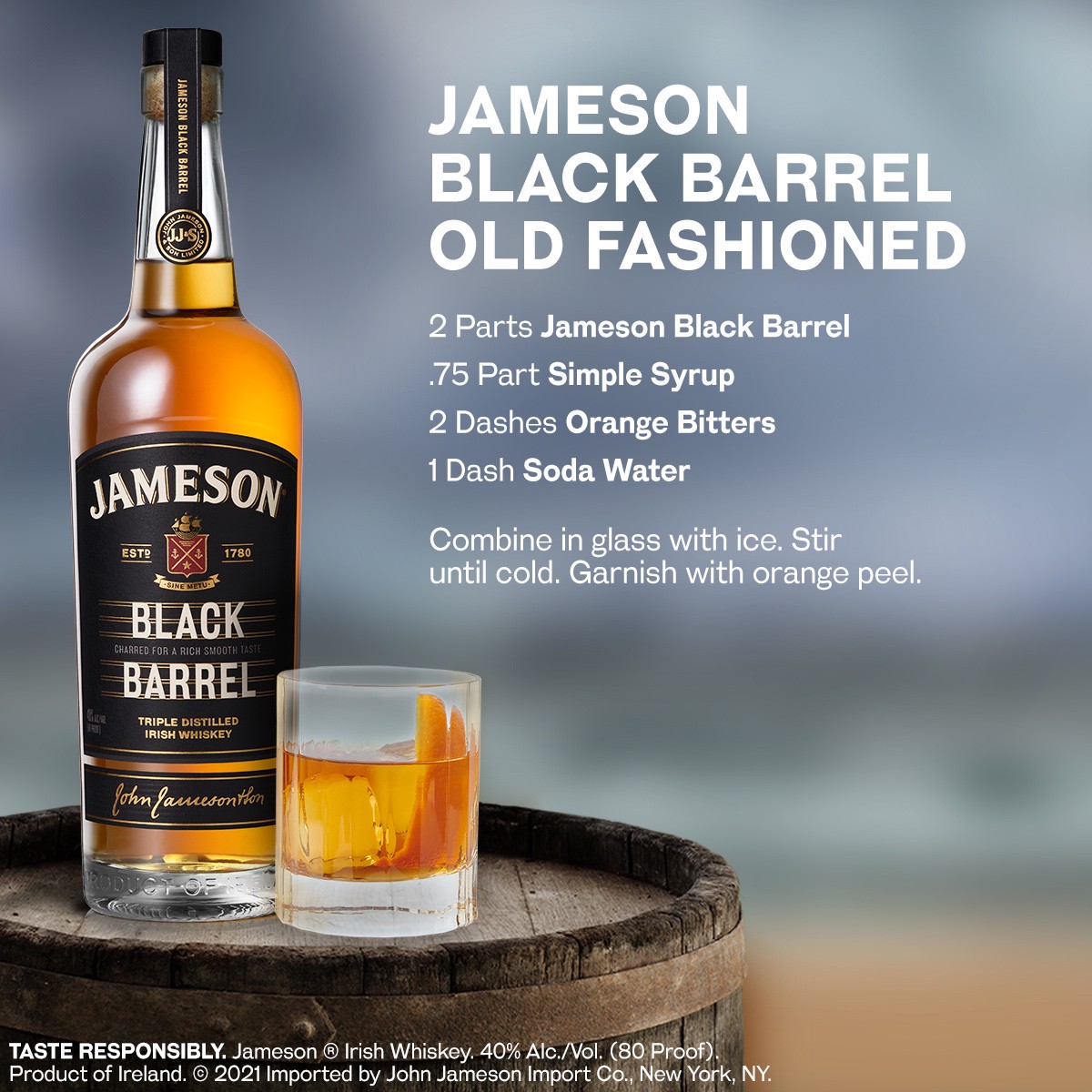 slide 3 of 10, Jameson Irish Whiskey Jameson Black Barrel Irish Whiskey, 1 L Bottle, 40% ABV, 1 liter