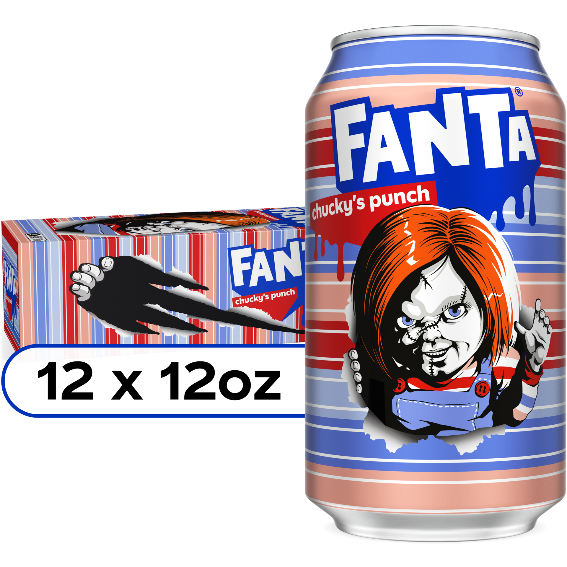 slide 1 of 5, Fanta Chucky's Punch Fridge Pack Cans, 12 fl oz, 12 Pack, 12 ct