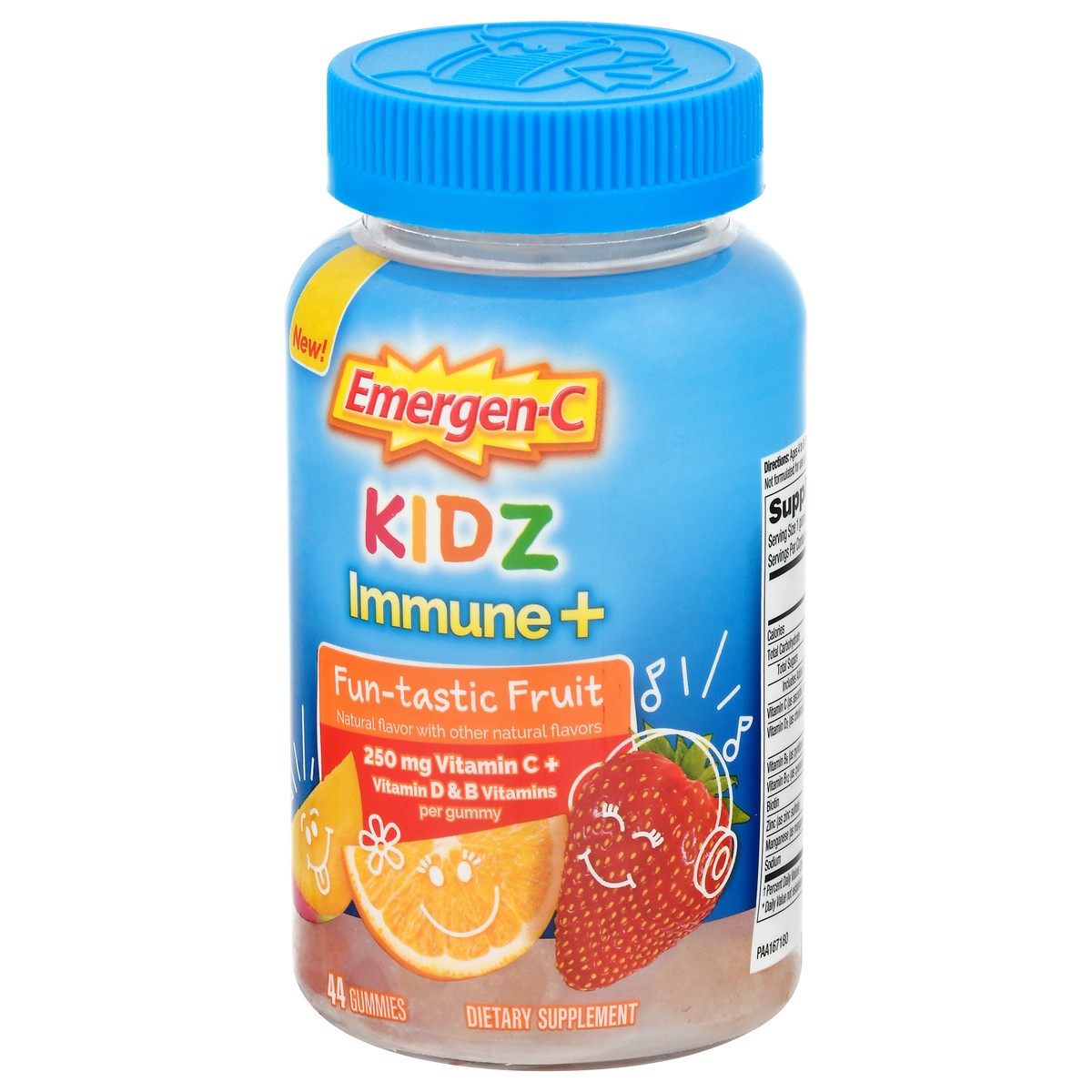 slide 2 of 9, Emergen-C Kidz Immune Support+ Fun-Tastic Fruit Gummies, 44 ct