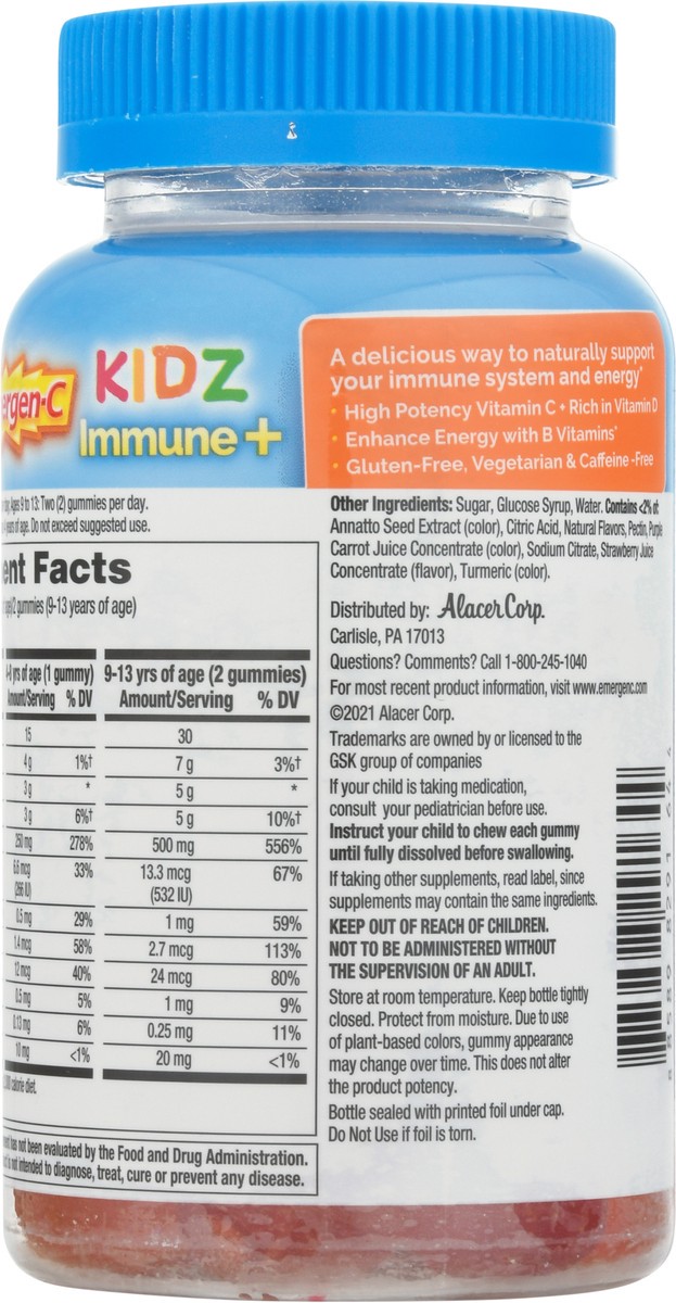 slide 8 of 9, Emergen-C Kidz Immune Support+ Fun-Tastic Fruit Gummies, 44 ct