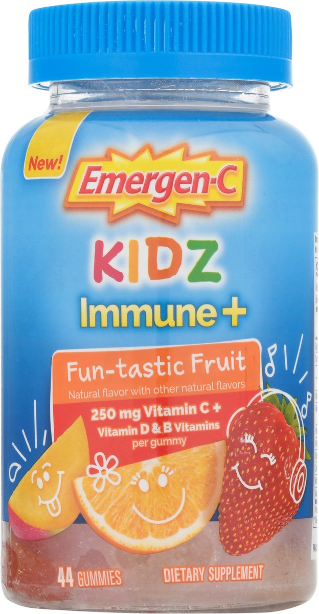 slide 3 of 9, Emergen-C Kidz Immune Support+ Fun-Tastic Fruit Gummies, 44 ct