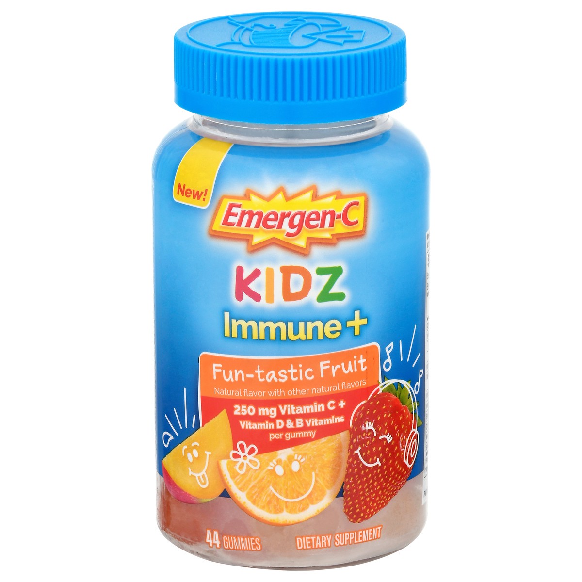 slide 1 of 9, Emergen-C Kidz Immune Support+ Fun-Tastic Fruit Gummies, 44 ct