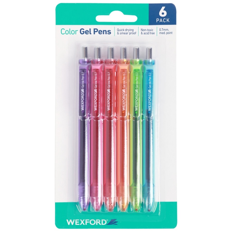 slide 1 of 1, Wexford Retractable Gel Pens, 6 ct