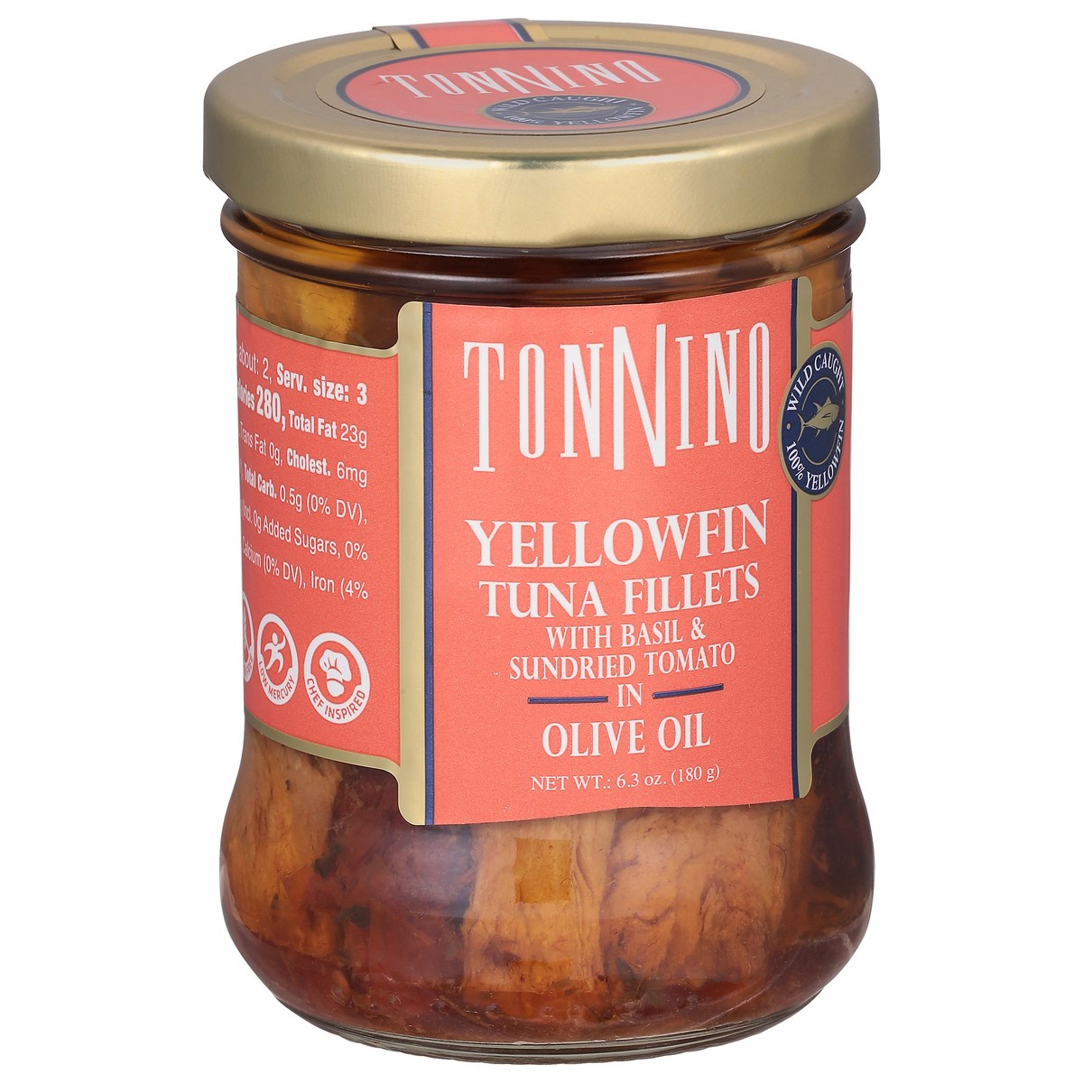 slide 6 of 13, Tonnino Yellowfin Tuna Fillets with Basil & Sundried Tomato in Olive Oil 6.3 oz, 6.3 oz