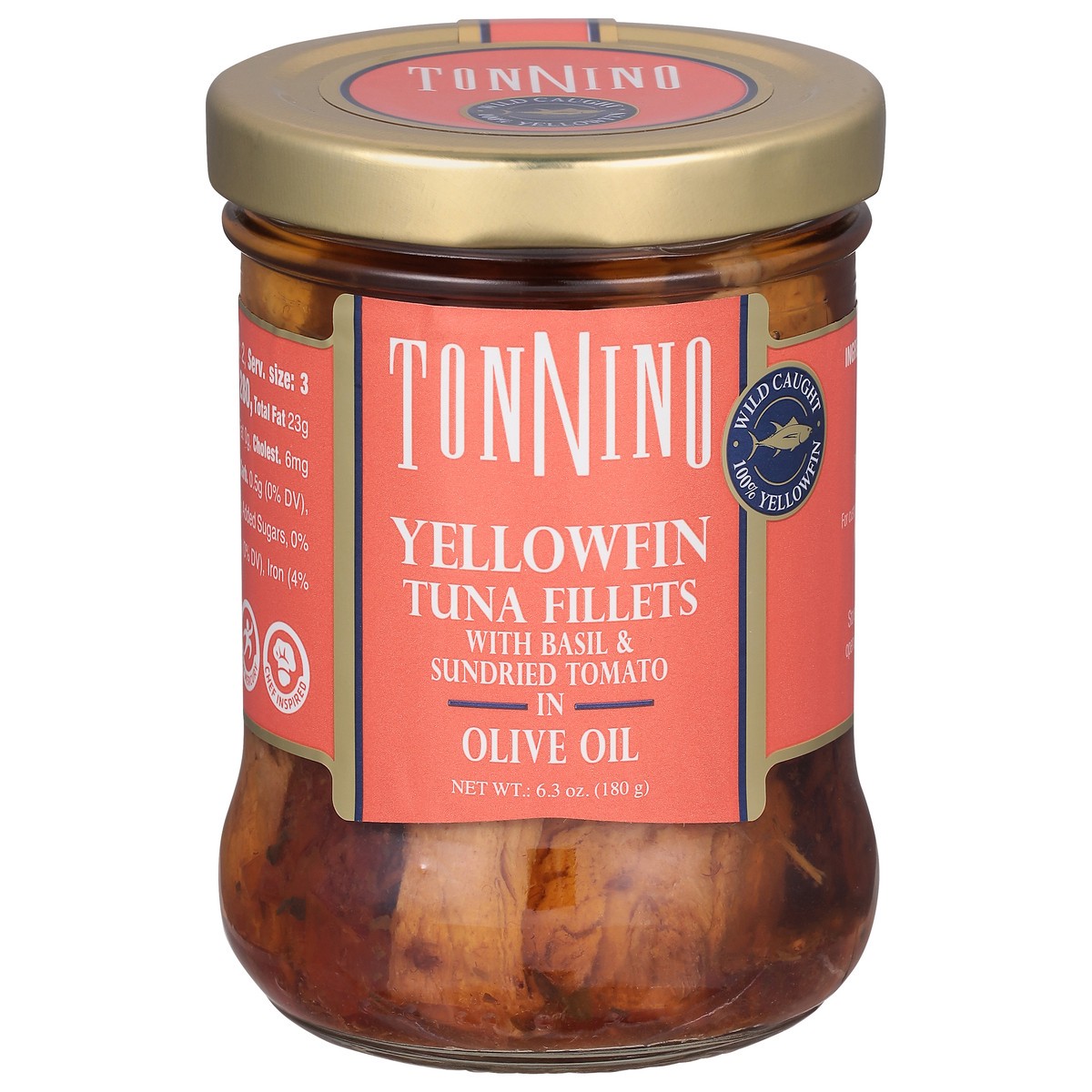 slide 3 of 13, Tonnino Yellowfin Tuna Fillets with Basil & Sundried Tomato in Olive Oil 6.3 oz, 6.3 oz