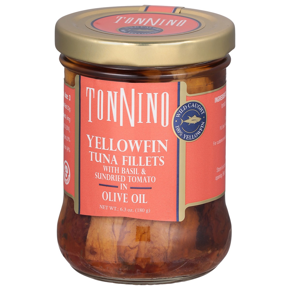 slide 13 of 13, Tonnino Yellowfin Tuna Fillets with Basil & Sundried Tomato in Olive Oil 6.3 oz, 6.3 oz