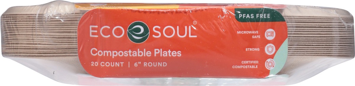 slide 7 of 9, Eco Soul Plates, Compostable, 6 Inch Round, 20 ct