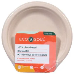 Eco Soul Plates, Compostable, 6 Inch Round