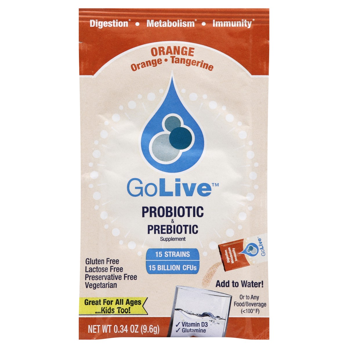 slide 3 of 3, GoLive Probiotic & Prebiotic Supplement - 0.34 oz, 0.34 oz