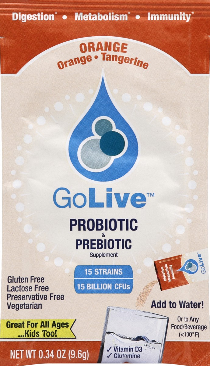 slide 1 of 3, GoLive Probiotic & Prebiotic Supplement - 0.34 oz, 0.34 oz