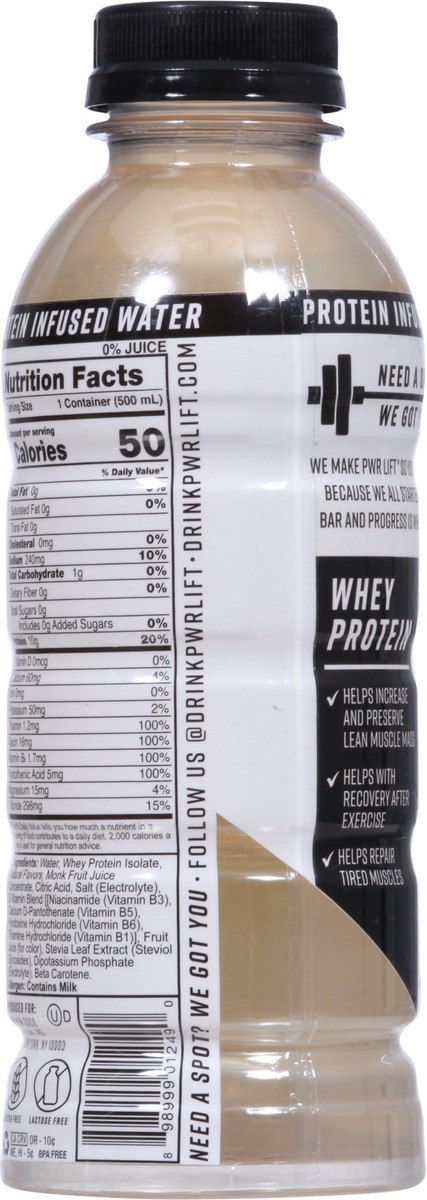 slide 8 of 9, Pwr Lift Protein Infused Water - Lemon Lime - 16.9 oz, 16.9 oz