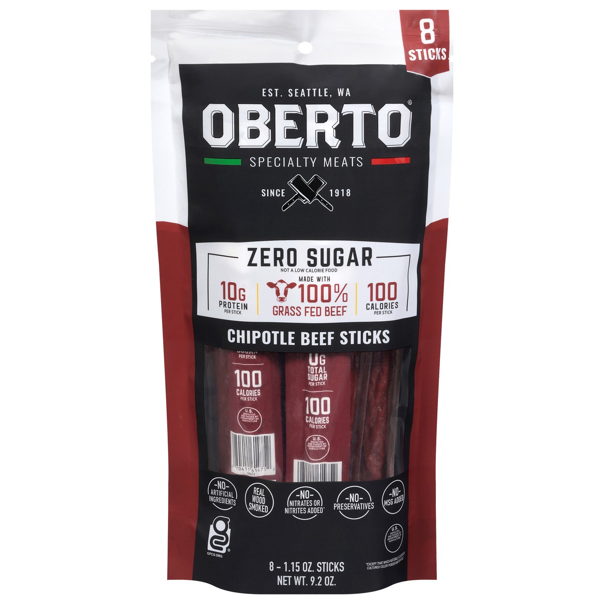 slide 4 of 4, Oberto Chipotle Zero Sugar Stick 8ct - 8 CT, 8 ct