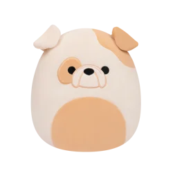 Squishmallow White and Tan Bulldog