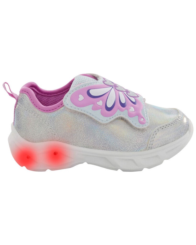 slide 5 of 7, Carter's Toddler Butterfly Light-Up Sneakers Grey 9, 1 ct
