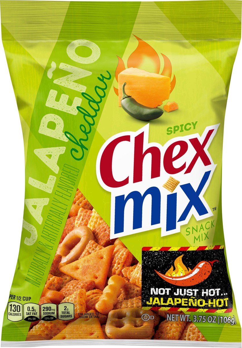 slide 7 of 14, Chex Mix Spicy Snack Mix, Jalapeno Cheddar, 3.75 oz Bag, 3.75 oz