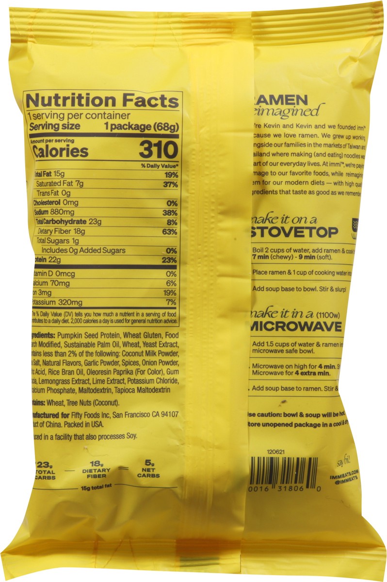 slide 5 of 9, immi Tom Yum "Shrimp" Ramen, 2.6 oz