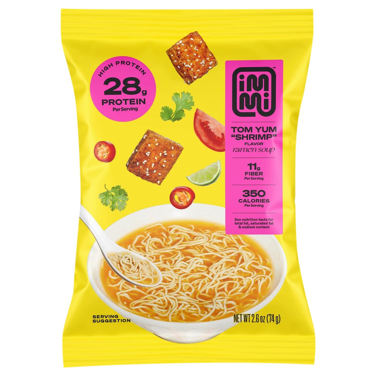 slide 1 of 9, immi Tom Yum "Shrimp" Ramen, 2.6 oz