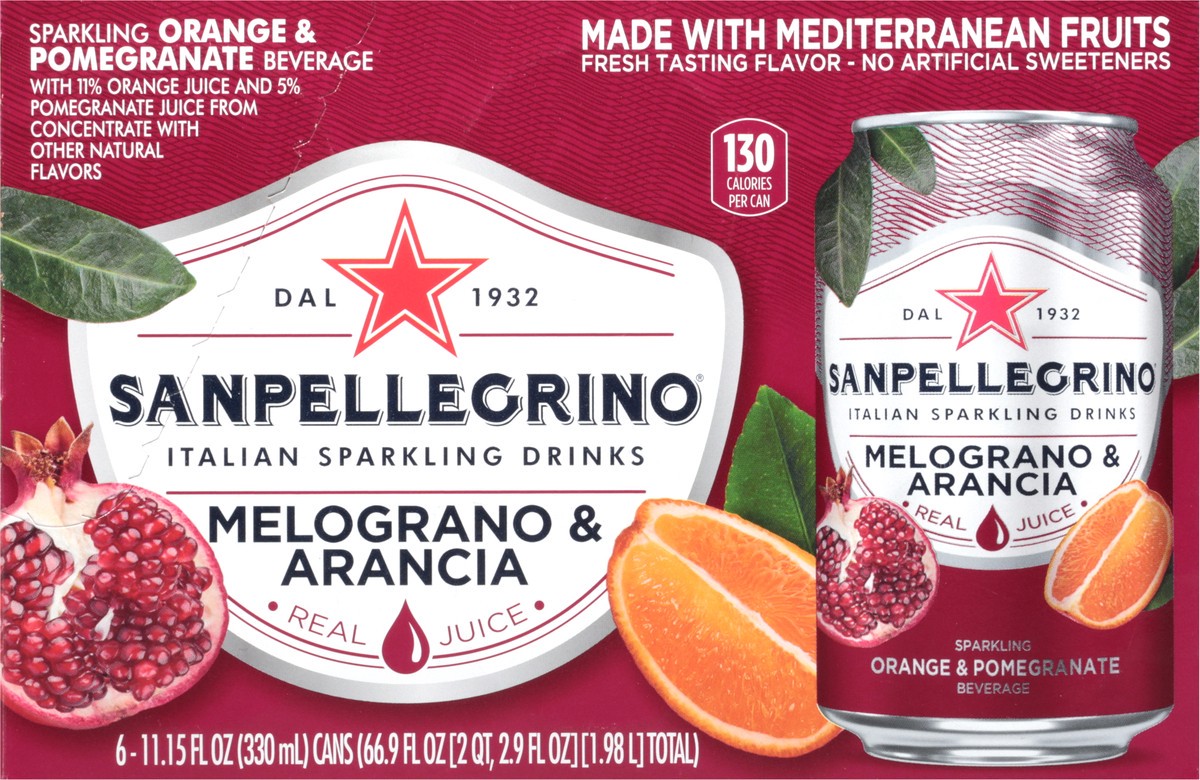 slide 6 of 9, SANPELLEGRINO Melograno e Arancia (Pomegranate and Orange), 66.9 oz