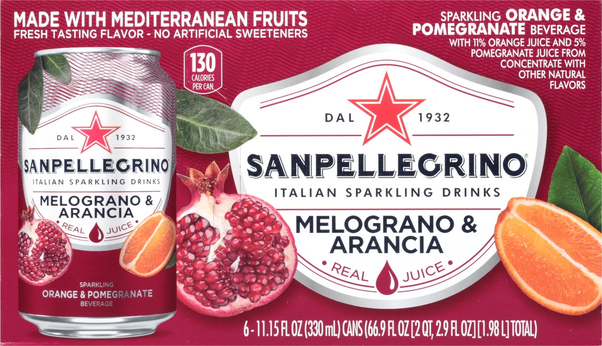 slide 9 of 9, SANPELLEGRINO Melograno e Arancia (Pomegranate and Orange), 66.9 oz