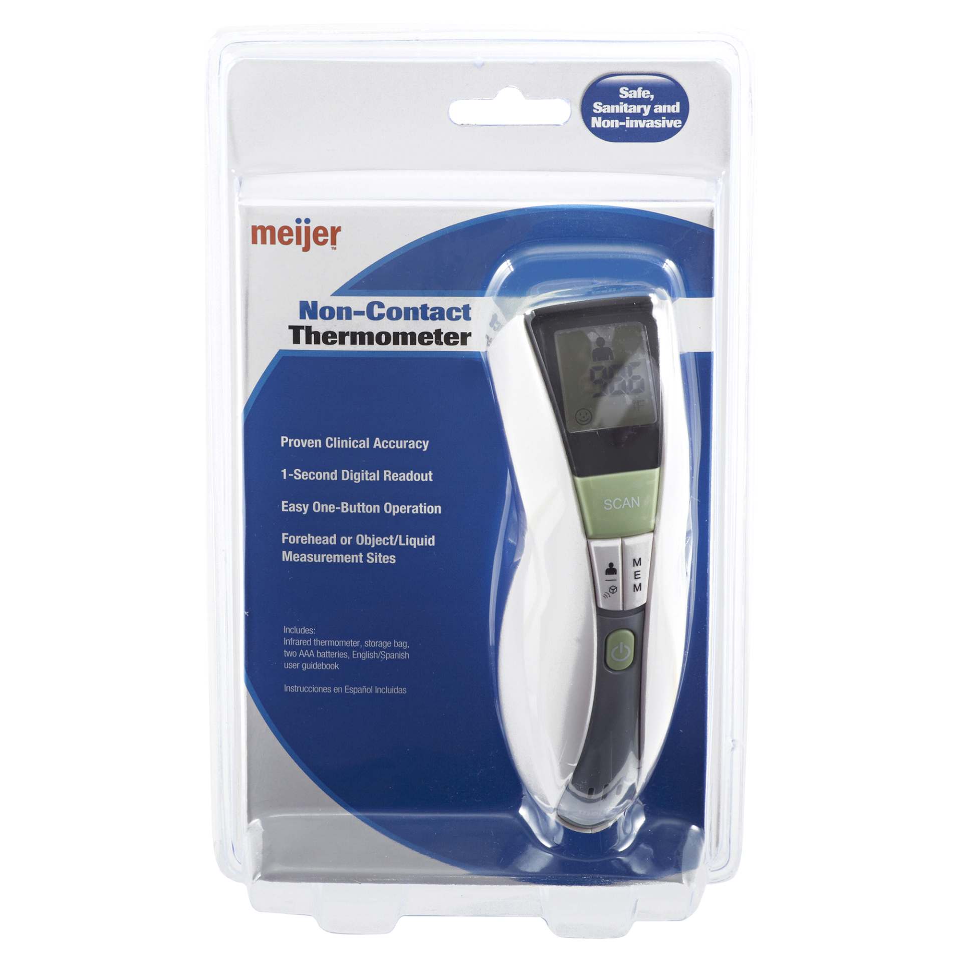 slide 1 of 2, Meijer Infrared Forehead Thermometer, 1 ct