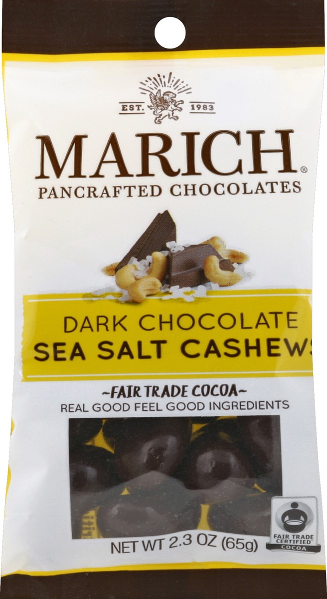 slide 3 of 3, MARICH Dark Chocolate Salted Cashews, 2.3 oz