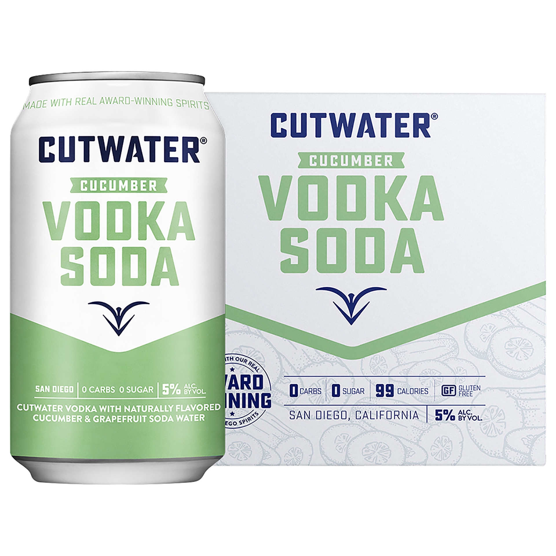 slide 1 of 3, Cutwater Spirits Cutwater Fugu Lime Vodka Soda Cocktail, 4 ct; 12 oz
