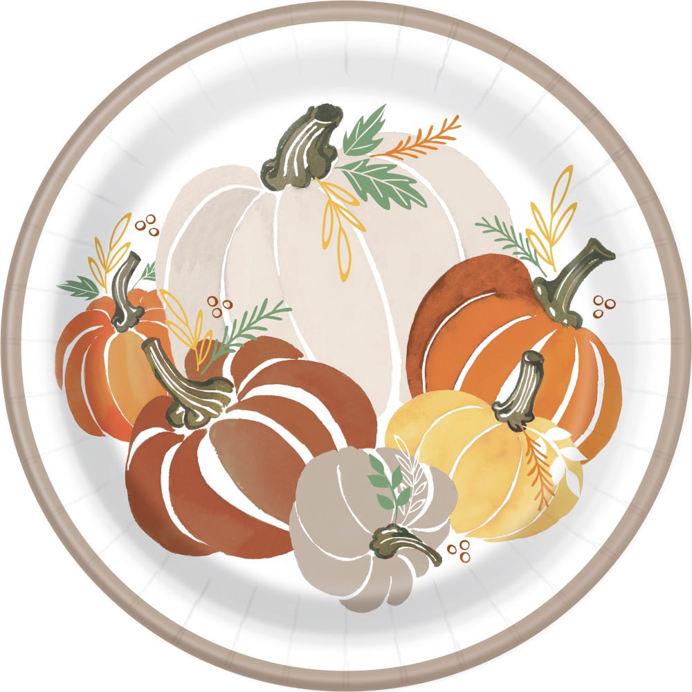 slide 1 of 1, Unique Harvest Garden Plates, 8 ct
