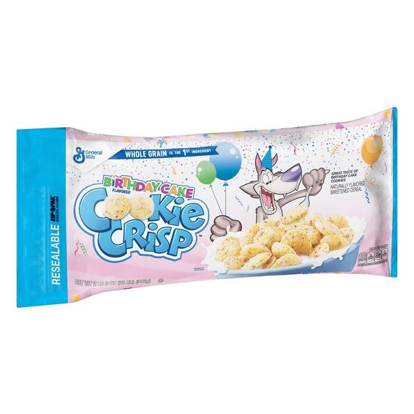 slide 1 of 1, Cookie Crisp Birthday Cake Bagged Cereal, 35 oz